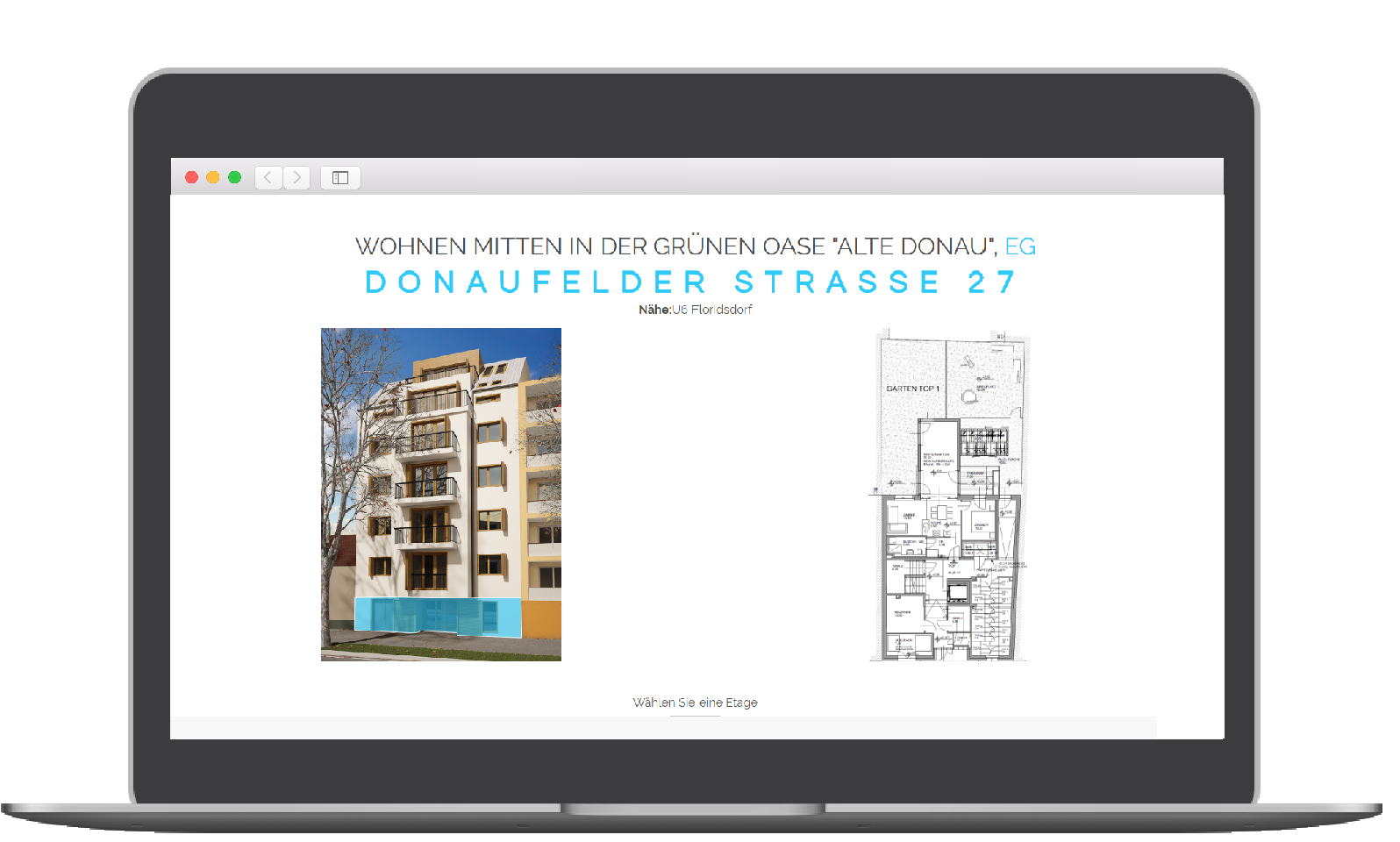 Eine Projekt/Wohnhaus Seite aus der Datenbank